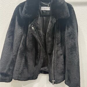 Calvin Klein Plush Black Teddy Jacket